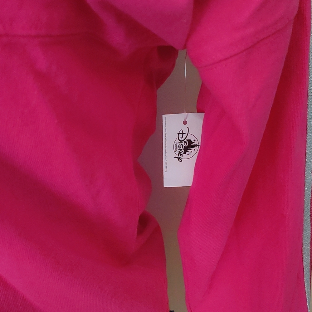 🏰Authentic Disney Bright Pink Long Sleeve Tee Spirit Jersey W/Glittery Logo 🏰 - Picture 5 of 8